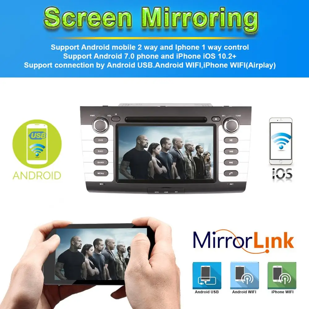 Cheap 7" HD IPS 2 Din Android 9.0 Car Radio DVD Player GPS SWC for Suzuki Swift 2004-2010 with GPS Navigation DVD BT Multimedia Player 1