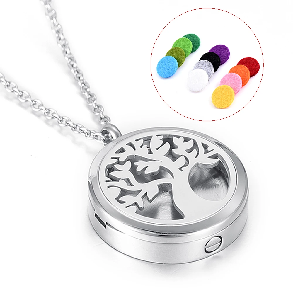 Tree Of Life Memorial Jewelry Cremation Urn Necklace Stainless Steel