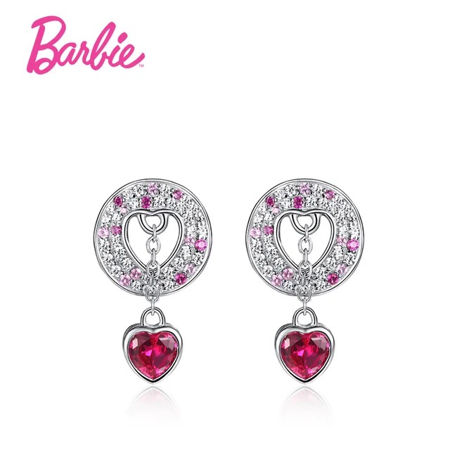 Barbie Heart Shape Hollow Stud Earring Pave Micro Colorful Barbie Heart Shape Hollow Stud Earring Pave Micro Colorful Aaa Swarovski Cubic Zircon Earrings For