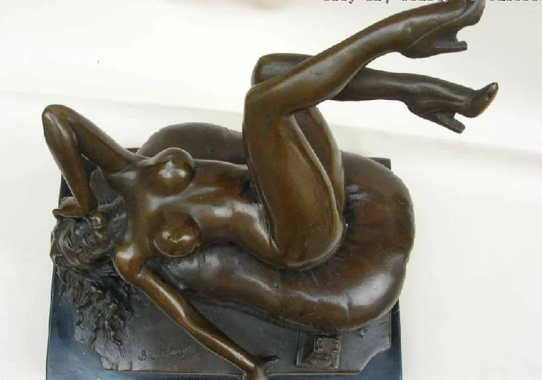 

Western Superb Art oomph bronze base marble nude belle sculpture Statue