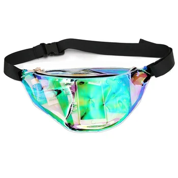 

2018 New Arrival Fashion Women Men Waterproof Waist Bag Casual Shiny Reflective Summer Beach Pack Bum Bags Popular