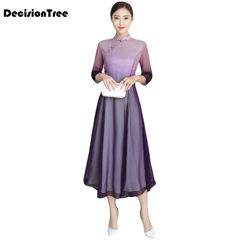 

2019 chinese traditional dress lace cheongsam dress traditional chinese dresses for women chinese vintage dress