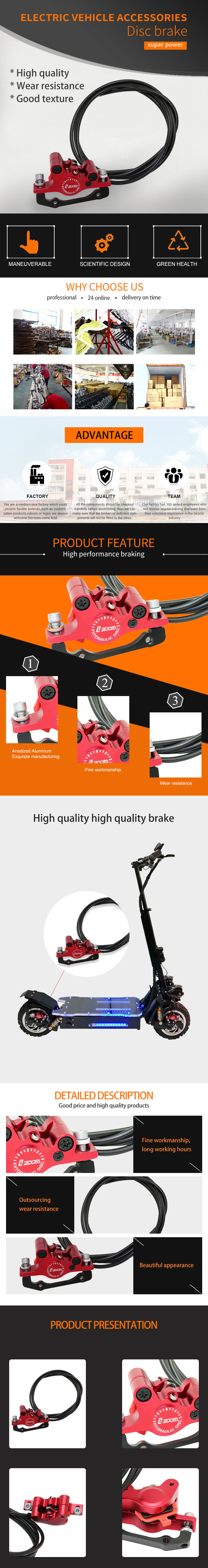 Cheap Zoom Mtb Line Pulling Hydraulic Disc Brake Electric Scooter Front And Rear Mountain Bike Ebike Road Oil Disc Brake Aluminum Disc 0