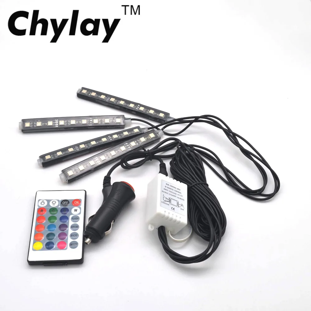 

One Set RGB LED Strip Lights Car Interior Light Decorative Atmosphere Lamp Interior Ambient Light Car Styling 12V