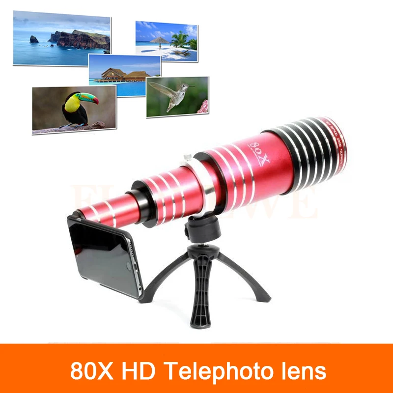 

High-end 3in1 80X Metal Zoom Telephoto Lens Telescope Phone Camera Lenses kit For Samsung S3 S4 S5 S6 S7 edge Plus note 2 3 4 5