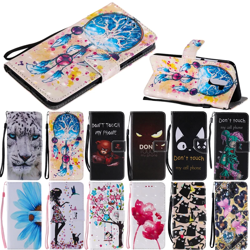 

Fashion Leather Flip Wallet Case Butterfly Mobile Phone Soft Silicone Cover Shell Coque Funda for HUAWEI Nova 3i/P Smart Plus