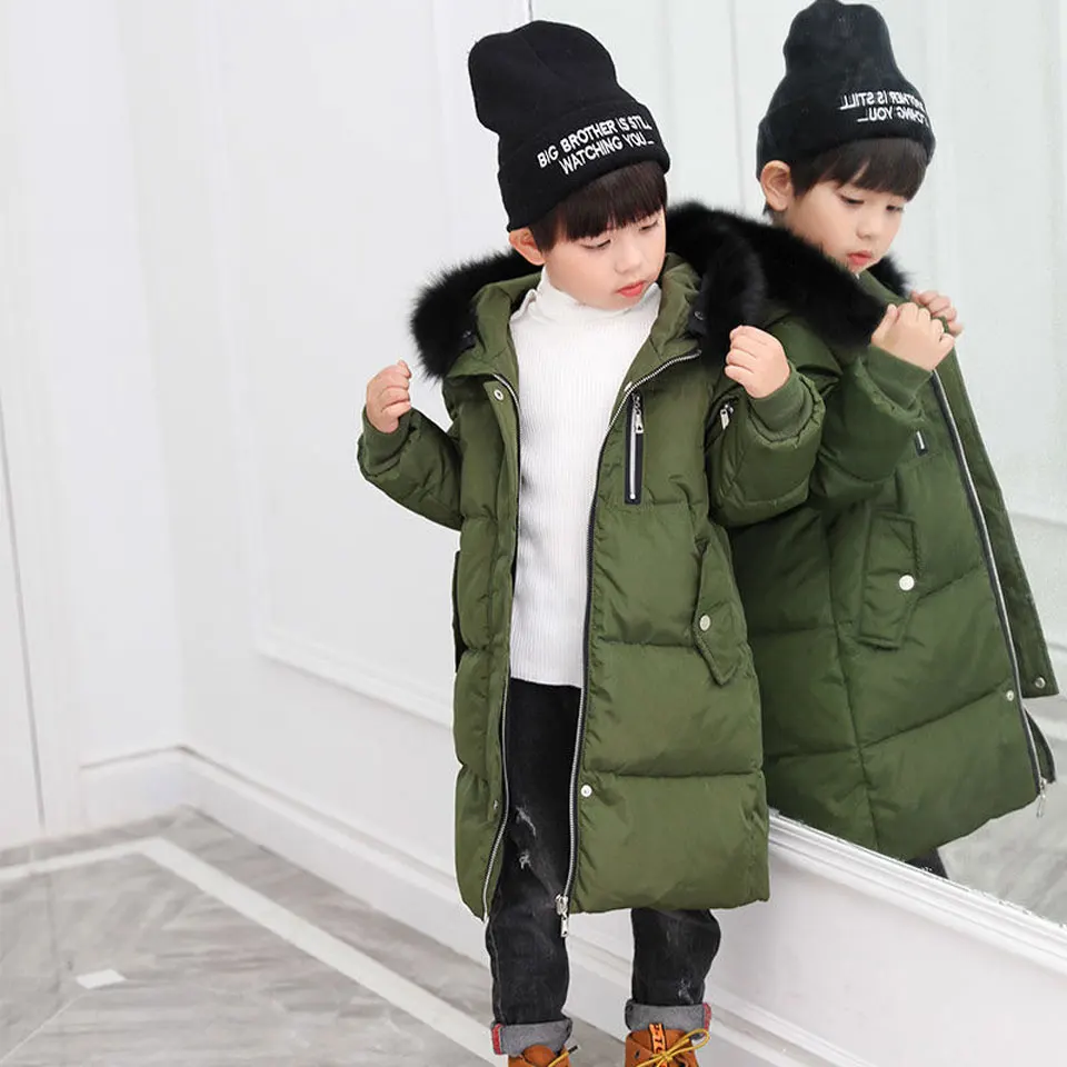 

Fashion Girls Down Jackets age 10 12 14 16 years Big Real Fur Hooded Long Parkas Thicken Teenage Girl Kids Winter Outerwear