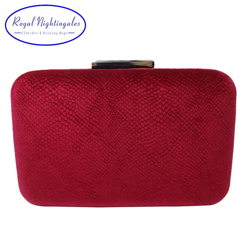 red velvet clutch bag