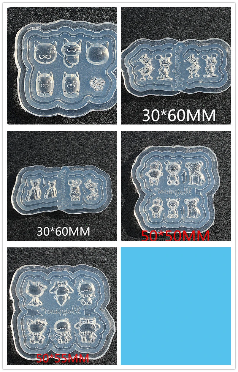 УФ-полимерные ювелирные изделия, жидкие силиконовые формы, Мультяшные животные, кошка, медведь, полимерные амулеты, формы для рукоделия, дизайн ногтей, ювелирная форма