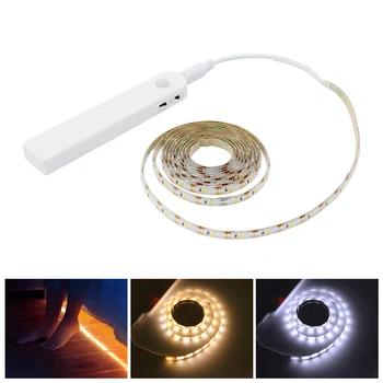 

LED Wardrobe Light Motion Sensor 1M 2M 3M Under Cabinet Lights Stair Tape Waterproof 5V USB LED Strip Closet Kitchen Night Lamp