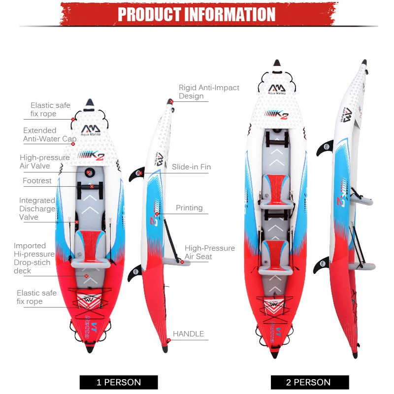 Аква-Марина Бетта VT K2 10'" /13'6" VT-312/412 надувная лодка каяк каноэ надувная лодка из ПВХ плот ПВХ палуба каяк для профессионального спорта