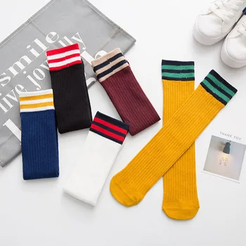 

5pairs/lot Fashion Sports Style Socks Solid Color And Stripe Girl Socks