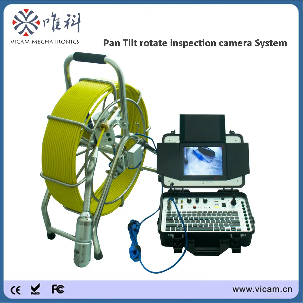 

512hz sonde 360 degree rotation underground pipe CCTV video inspection camera robot with 60m / 80m / 100m cable option V8-3388PT