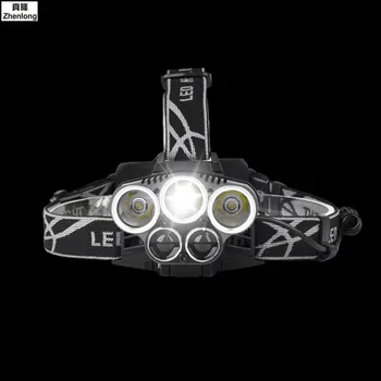 

5LEDS Bright Light USB Charging Headlamp Headlight Waterproof Head Torch Flashlight Head Lamp Fishing Hunting Light