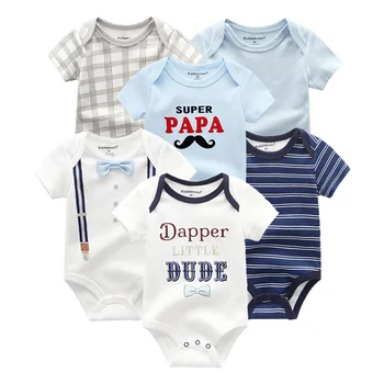 

6PCS/Lot summer short sleeve Newborn Baby Rompers Cotton 0-12M Baby Jumpsuit Baby Girl Boy Clothes ropa bebe