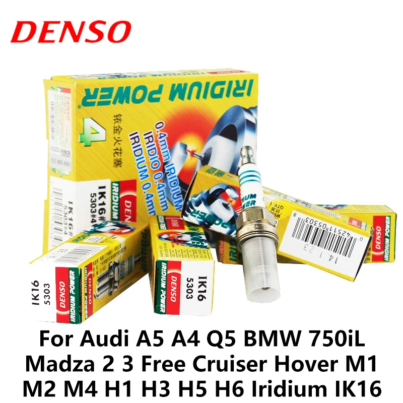 DENSO Car Spark Plug For Audi A5 A4 Q5 BMW 750iL Madza 2 3 Free Cruiser