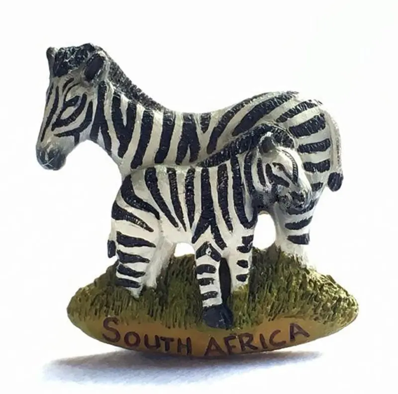 Handmade Painted South Africa Zebra 3D Fridge World Tourism