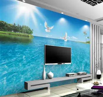 

beibehang Custom Wallpaper Home Decorative Mural Aesthetic Seascape Ocean TV Sofa Background Wall mural 3d wallpaper for walls