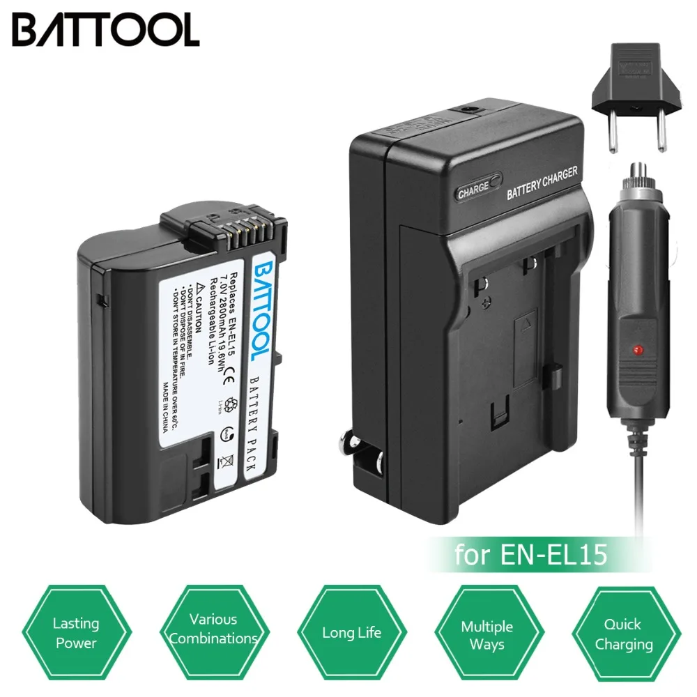 

Powtree 7.2V EN-EL15 EN EL15 ENEL15 for Nikon 2800mAh Battery + Charger DSLR D600 D610 D800 D800E D810 D7000 D7100 D7200 V1