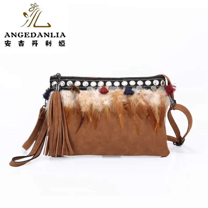 women handbag bohemian style boho feathers envelope shoulder bag lady&#39;s vintage ethnic ...