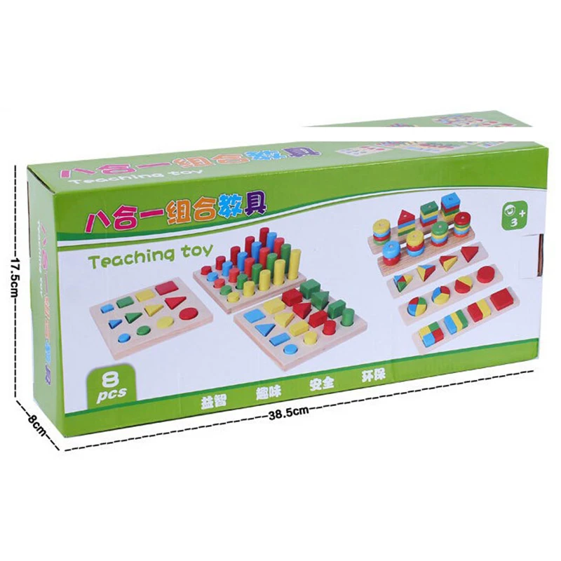 Baby Toy Montessori Sensorial Toys 1 lot =8 pieces Early Childhood Education Preschool Training Kids Toys Brinquedos Juguetes