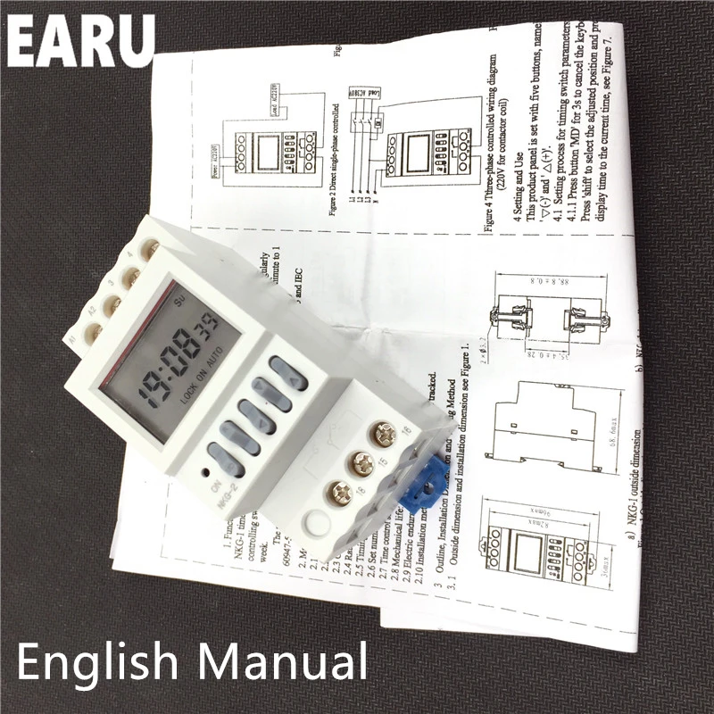 NKG-2 NKG2 ЖК-микрокомпьютер цифровой программируемый таймер реле времени din-рейка 1 s-198 h 16 групп цикл контроллер уличного фонаря