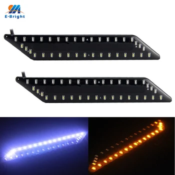 

New arrival! 1Pair(2Pieces) waterproof White/Amber 3014 36 SMD Daytime Running Lights DRL Headlight 36 LED 1.8W High Lumen