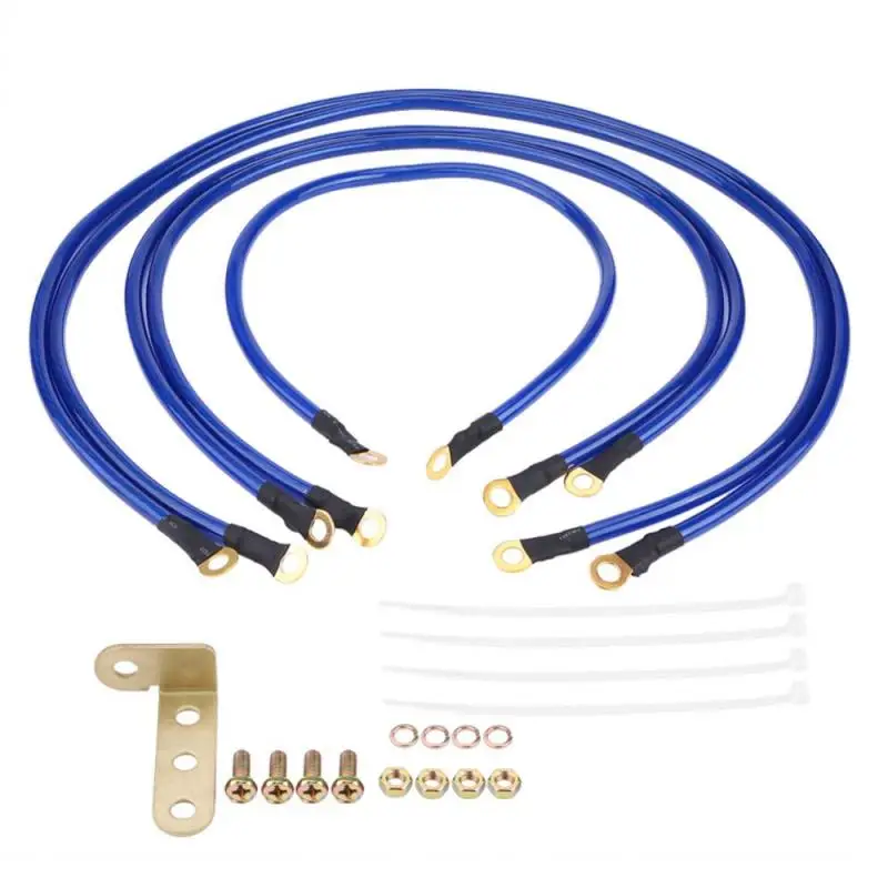 

Universal 5-Point Auto Car Earth Cable System Ground Grounding Wire Kit Racing Grounding Cable Wire Kit