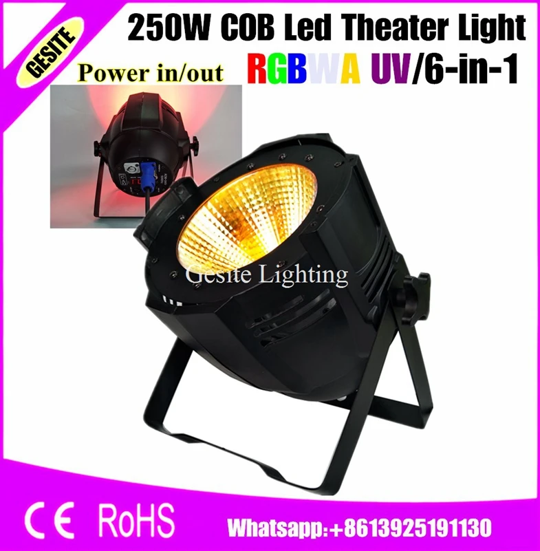 Par64 DMX RGBWA UV 6 в 1 200 Вт COB светодиодный PAR Светильник 250 rgbwauv cob LED par|dmx rgbwa|rgbwa uvuv dmx |