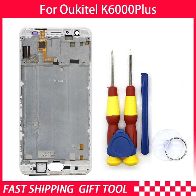 

New original For Oukitel K6000 Plus Touch Screen +LCD Display Digitizer Assembly+ Frame Replacement Parts+Disassemble Tool
