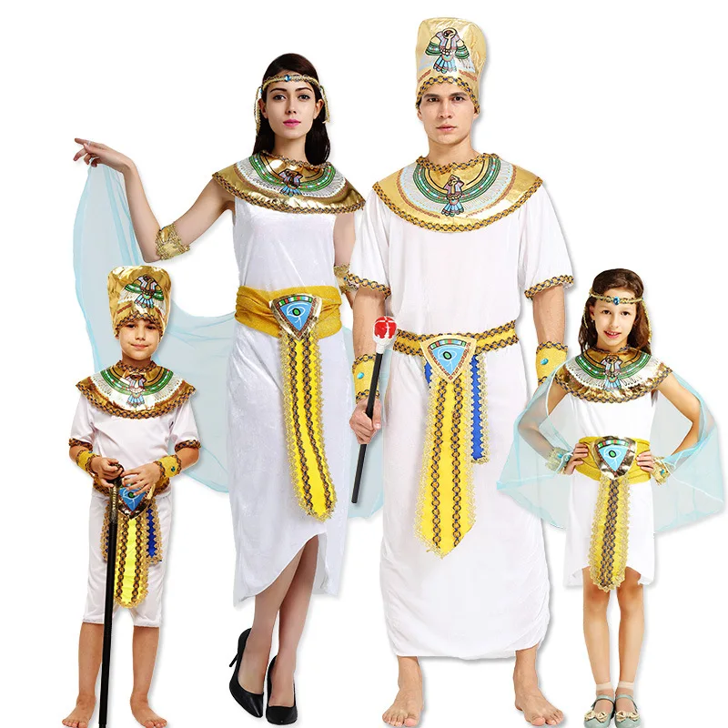 

9 Model Egyptian Prince Clothes Pharaoh Costume Cleopatra Dresses Women Men Party Cosplay Clothing Adult Stage Performance Suits