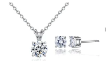 

pacificgoddess Romantic 2018 Hot Sale Silver Color Fashion Jewelry Sets Cubic Zircon stud earrings Necklace Valentine's Gift