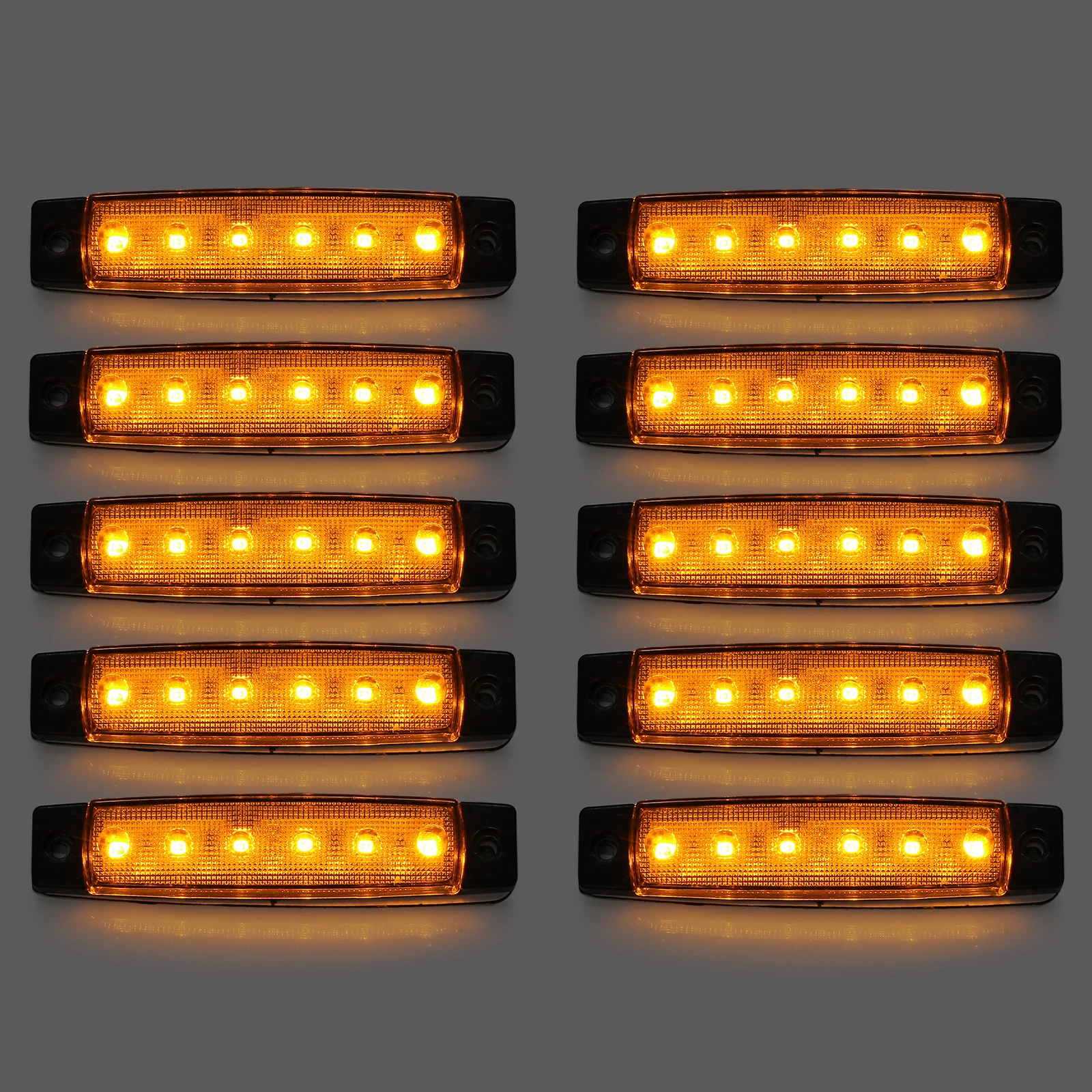 AUTOUTLET 10 шт 12/24 V 6 светодиодный красный/желтый прицеп пикап стороны маркер световые индикаторы для трейлер фургон автобус
