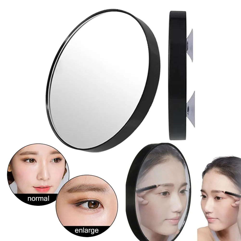 

15X Magnifying makeup Mirror Portable Lady Pocket Crystal Makeup Mirror 3.5" Suction Cup Double Sides Round Folding Mirrors