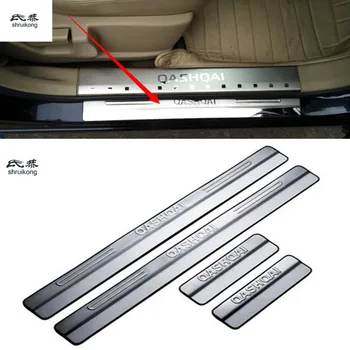 

4pcs/lot car accessories stainless steel scuff plate door sill for Nissan qashqai J10 2009 2010 2011 2012 2013 - 2015