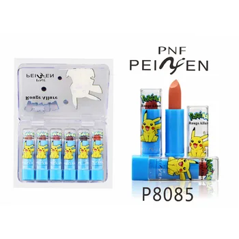 

Lipstick PNF 2017 New Cartoon Pikachu Lipstick 6 sets of water easy to dye moisturizing lasting waterproof