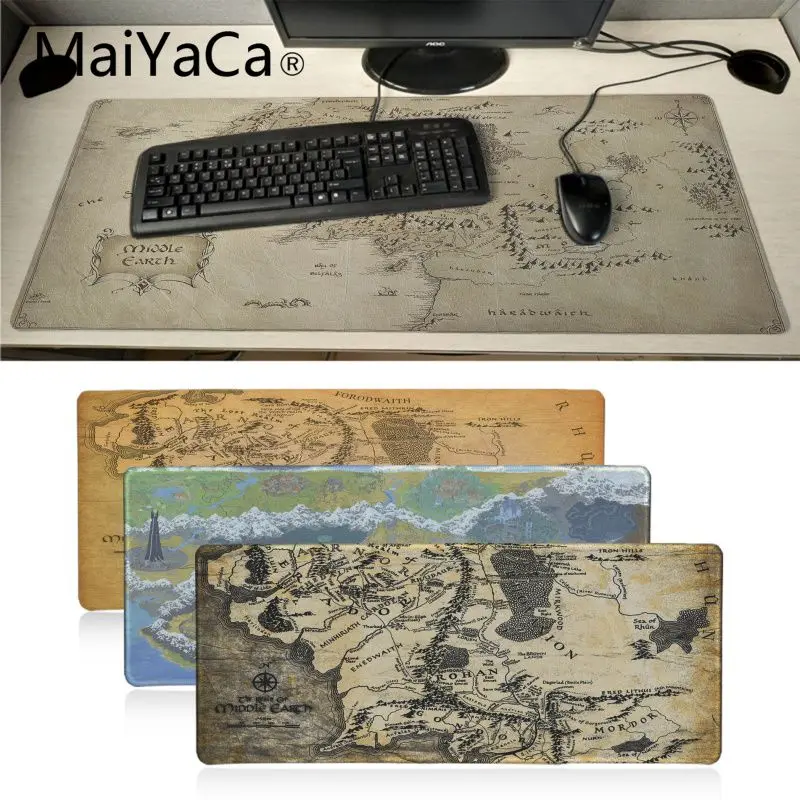 Maiyaca Властелин колец карта офисные мыши геймер мягкий коврик для мыши игровой коврик для мыши xl скорость клавиатура Коврик для мыши ПК ноутбук Настольный коврик