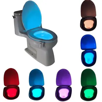 

Toilet Sensor Light LED Lamp Human Motion Activated PIR 8/16 Colors Automatic RGB Night Lighting