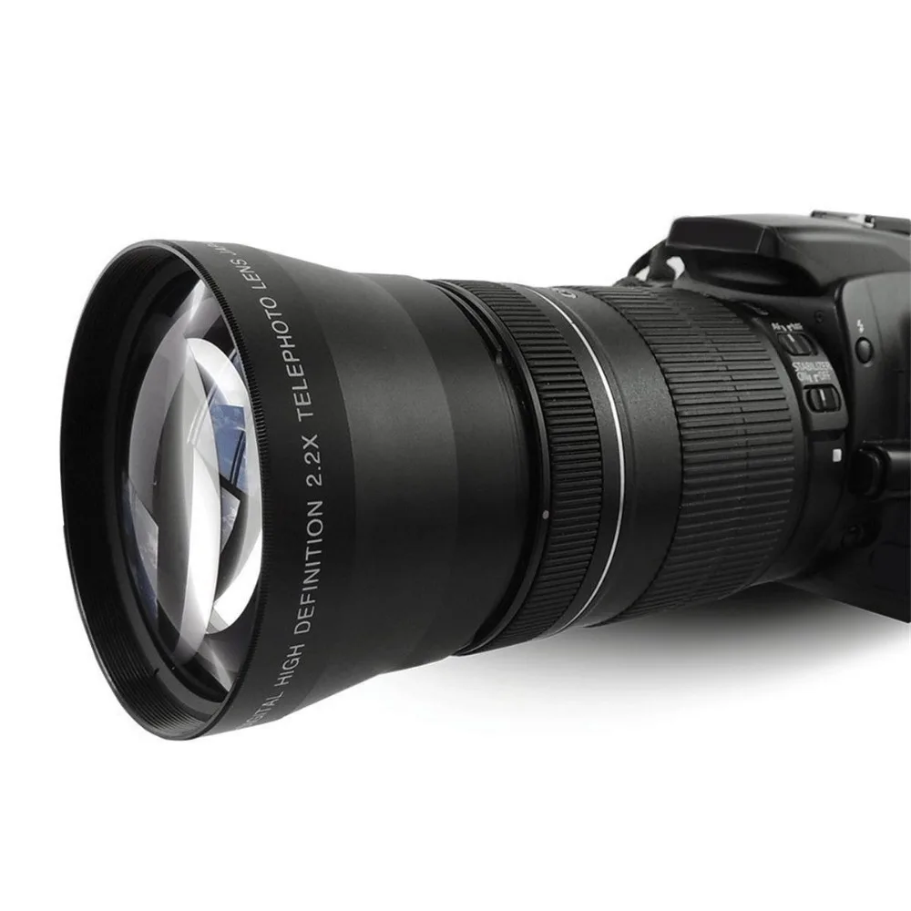 Lightdow 67MM 2.2x Profesional Telefoto Lensa Definisi Tinggi untuk Canon Nikon Sony DSLR