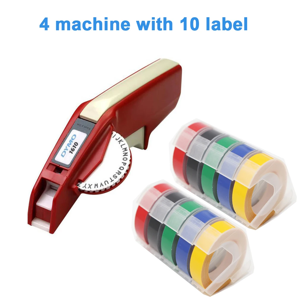 4pcs Dymo 1610 manual label maker for 3D embossing plastic 1610 label printer 1610 For Dymo organizer Xpress manual machine CIDY