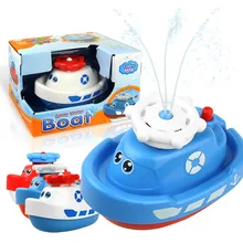 Cartoon Spraying Water Baby Bath Toy Infant Electric Rotating Water Jet Boat Toy Bathroom Shower Bathtub