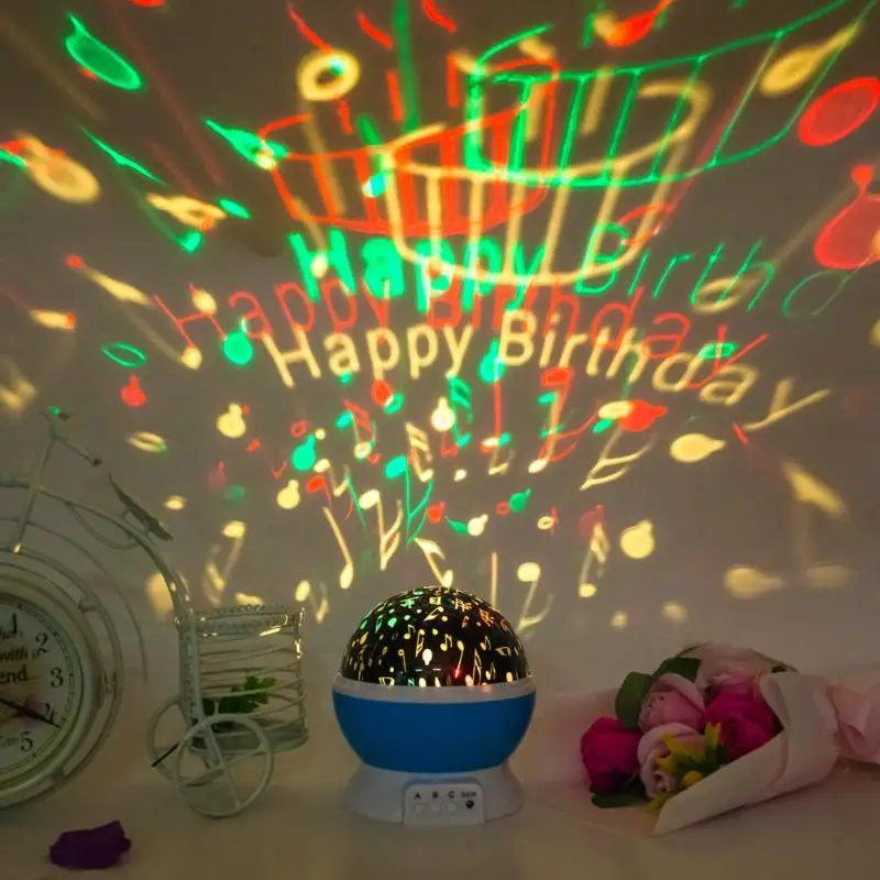 

Rotary LED Romantic Night Light Novelty Table Night Lamp Projector Lamp Luminaria Battery USB Night light For Children 4 Types