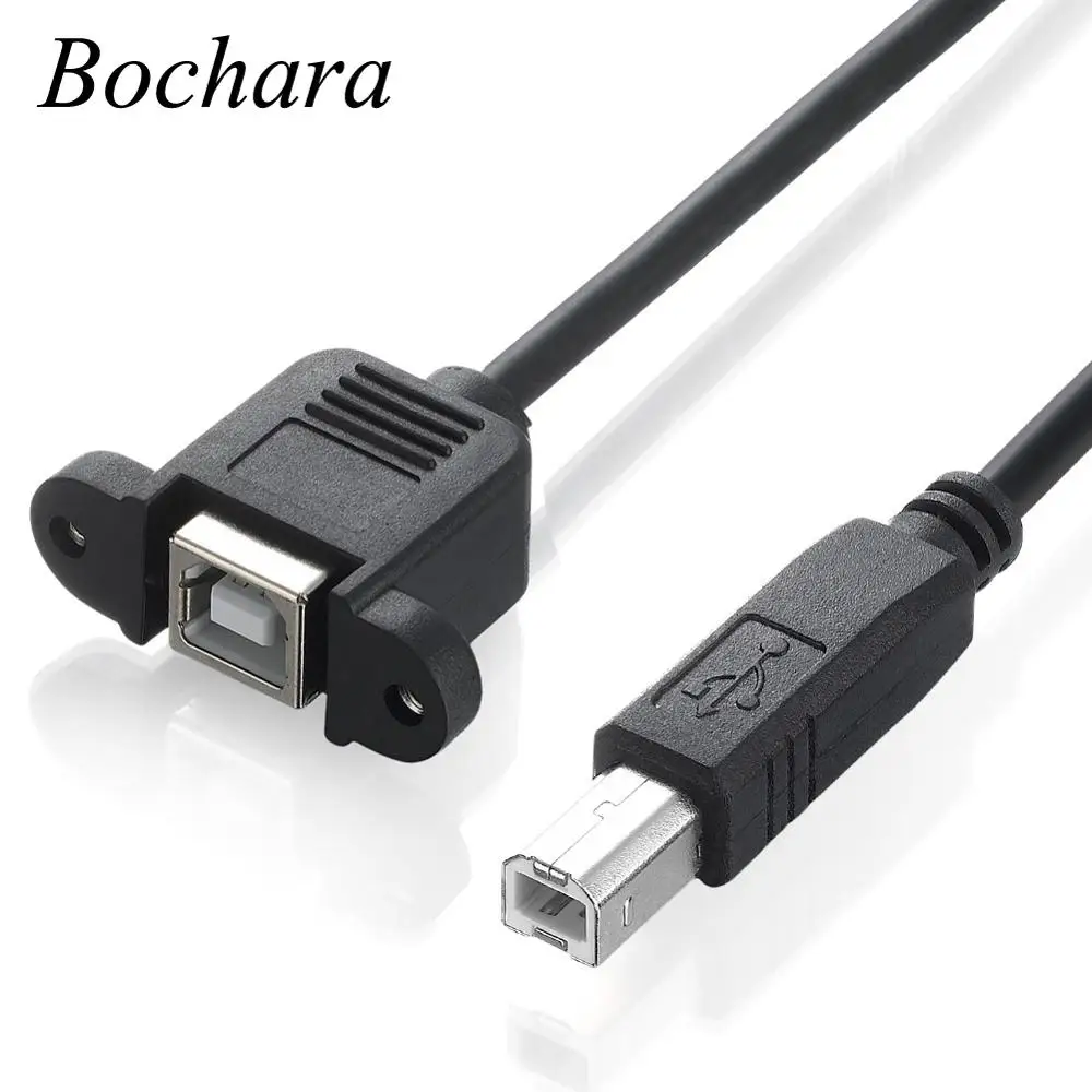 Bochara USB 2,0 Тип B штекер в Тип B Женский принтер удлинитель с винт крепления панели отверстие 30 см 50 см 100 см 150 см