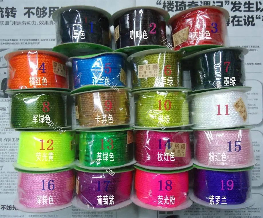 

U Pick ! 3mm Twisted Satin Twine Nylon Cord+DIY Jewelry Thread Macrame Rope Bracelet String Accessories 30m/Roll