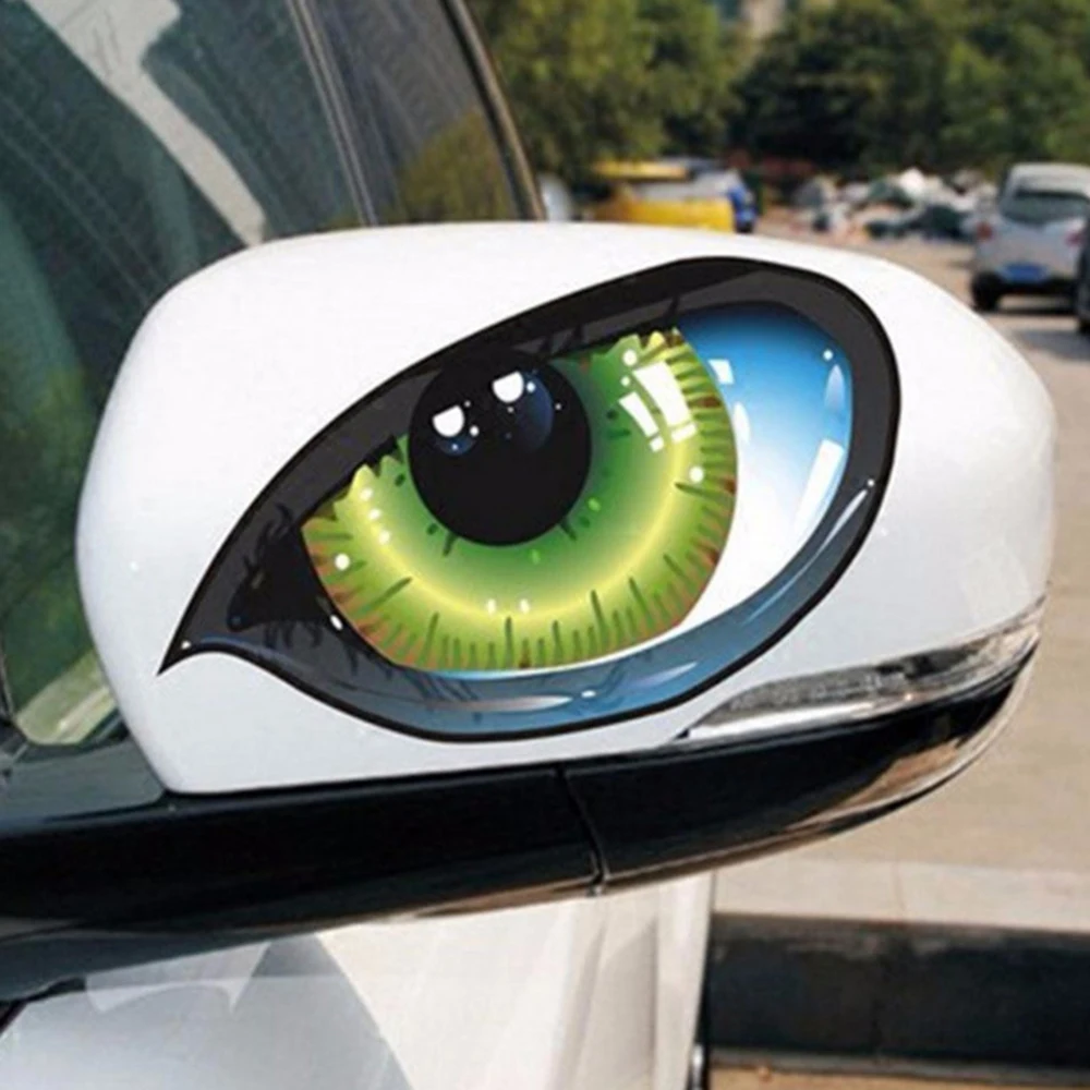 4 шт. 3D забавные Светоотражающие зеленые кошачьи глаза автомобильные наклейки