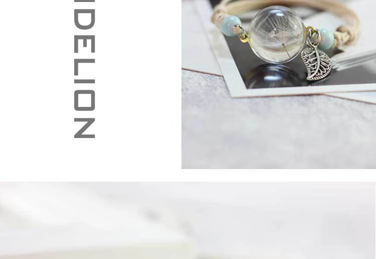 Lidavi богемный винтажный браслет с подвесками ручная работа настоящий сухой цветок стеклянный шар переплетение регулируемые браслеты браслет для женщин Мода