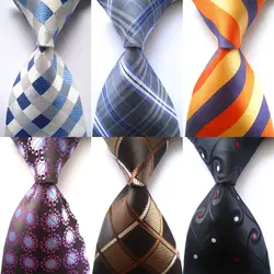 Новый классический галстук в полоску и горошек плед Цветочный Микс Цвет 100% шелковый галстук Для Мужчин's Бизнес Свадебная вечеринка галстук