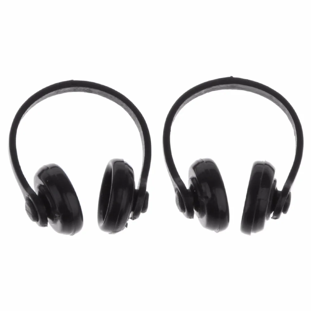 

2Pcs 1/12 Dollhouse Miniatures Plastic Wireless Earphone Headphone Doll House Decor Classic Toys for Child Kids Christmas Gift