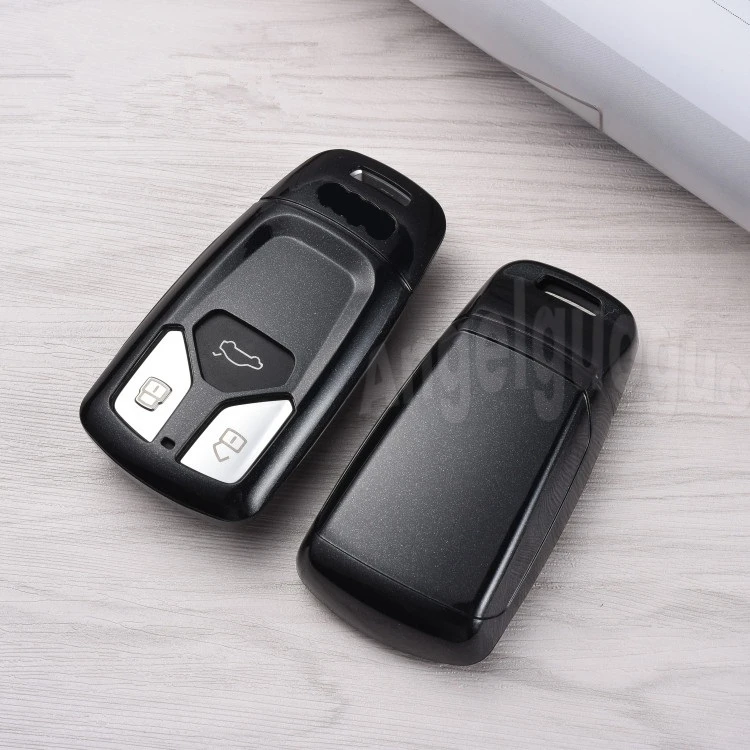 ABS ключ защитная оболочка/ключевые Чехлы/ключ сумка/ключ крышка для AUDI Q7 A4L TT TTS - Название цвета: Черный