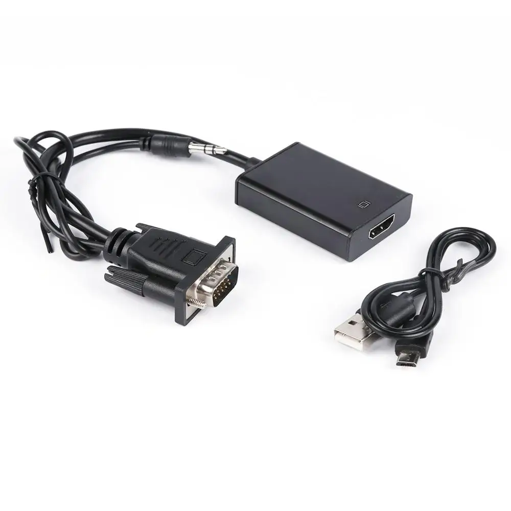  Nuovo VGA Maschio a HDMI Femmina Dell'adattatore del Convertitore con Uscita Audio Cavo 1080P HD VG